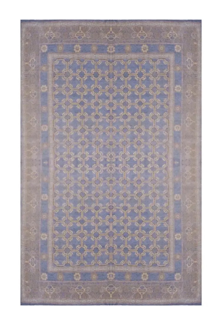 Hand Knotted One Of The Kind Peshawar And Khotan Rug 9'7" x 8'4" Pes_Kho_338 (1 of 1)