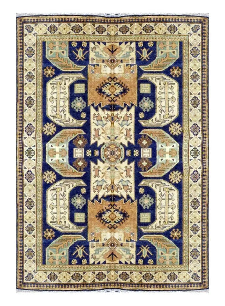 Hand Knotted One Of The Kind Peshawar And Khotan Rug 8' x 5'6" Pes_Kho_343 (1 of 1)