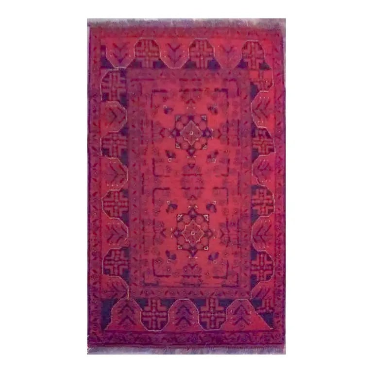 One Of The Kind Afghani Hand-Knotted Rug 3'4" x 5'1" Afg55: ABC Rugs Kilims Collection Afghani Kabul Hand-Knotted Rug Made With Natural Wool And Cotton 3'4'' X 5'1'' (Abc4313) (Red, Black, Brown) Hand knotted and meticulously crafted by Afghan artisans, this s