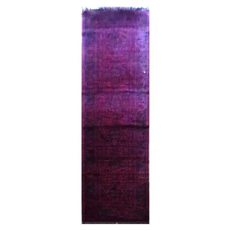 One Of The Kind Afghani Hand-Knotted Rug 12'8" x 2'9" Afg56: ABC Rugs Kilims Collection Afghani Kabul Hand-Knotted Rug Made With Natural Wool And Cotton 12'8'' X 2'9'' (Abc4289) (Red, Blue) Hand knotted and meticulously crafted by Afghan artisans, this stunning