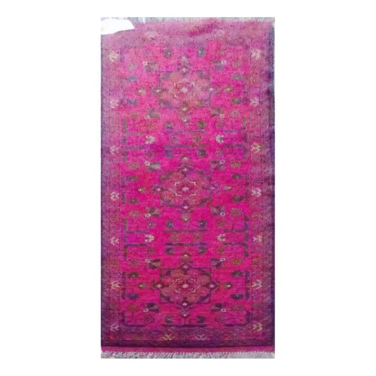 One Of The Kind Afghani Hand-Knotted Rug 5'3" x 1'7" Afg60: ABC Rugs Kilims Collection Afghani Hand-Knotted Rug Made With Natural Wool & Cotton From Kabul 5'3'' X 1'7 (Abc2570) (Red, Blue) Hand knotted and meticulously crafted by Afghan artisans, this stun