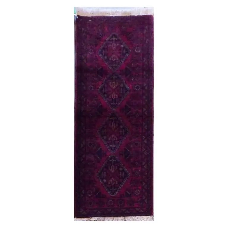 One Of The Kind Afghani Hand-Knotted Rug 5'1" x 1'9" Afg63: ABC Rugs Kilims Collection Afghani Hand-Knotted Rug Made With Natural Wool & Cotton From Kabul 5'1'' X 1'9 (Abc4272) (Red, Brown) Hand knotted and meticulously crafted by Afghan artisans, this stu