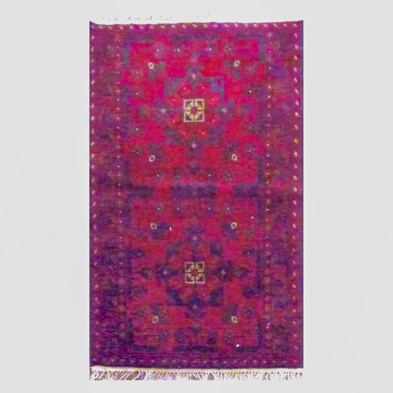 One Of The Kind Afghani Hand-Knotted Rug 3'0" x 2'0" Afg64: ABC Rugs Kilims Collection Afghani Hand-Knotted Rug Made With Natural Wool & Cotton From Kabul 3'0'' X 2'0 (Abc4281) (Red, Blue) Hand knotted and meticulously crafted by Afghan artisans, this stun
