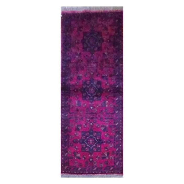 One Of The Kind Afghani Hand-Knotted Rug 5'0" x 2'0" Afg65: ABC Rugs Kilims Collection Afghani Hand-Knotted Rug Made With Natural Wool & Cotton From Kabul 5'0'' X 2'0 (Abc4279)(Red, Brown) Hand knotted and meticulously crafted by Afghan artisans, this stun