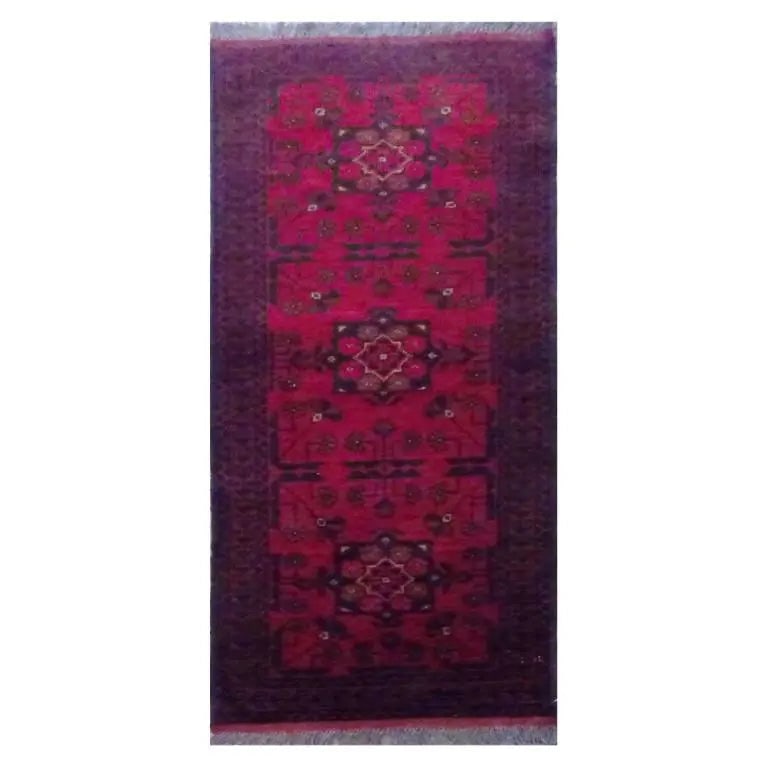 One Of The Kind Afghani Hand-Knotted Rug 2'0" x 5'0" Afg66: ABC Rugs Kilims Collection Afghani Hand-Knotted Rug Made With Natural Wool & Cotton From Kabul 2'0'' X 5'0 (Abc4278) (Red, Brown) Hand knotted and meticulously crafted by Afghan artisans, this stu