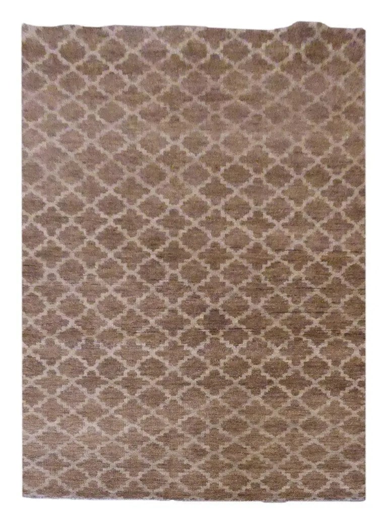 Hand Knotted One Of The Kind Peshawar And Khotan Rug 8' x 5' Pes_Kho_351: ABC Rugs Kilims Collection Afghani Hand-Knotted Rug Made With Natural Wool & Cotton 8' X 5' (Abc2582) (Brown) Hand knotted and meticulously crafted by Afghan artisans, this stunning Afghani Rug Ha