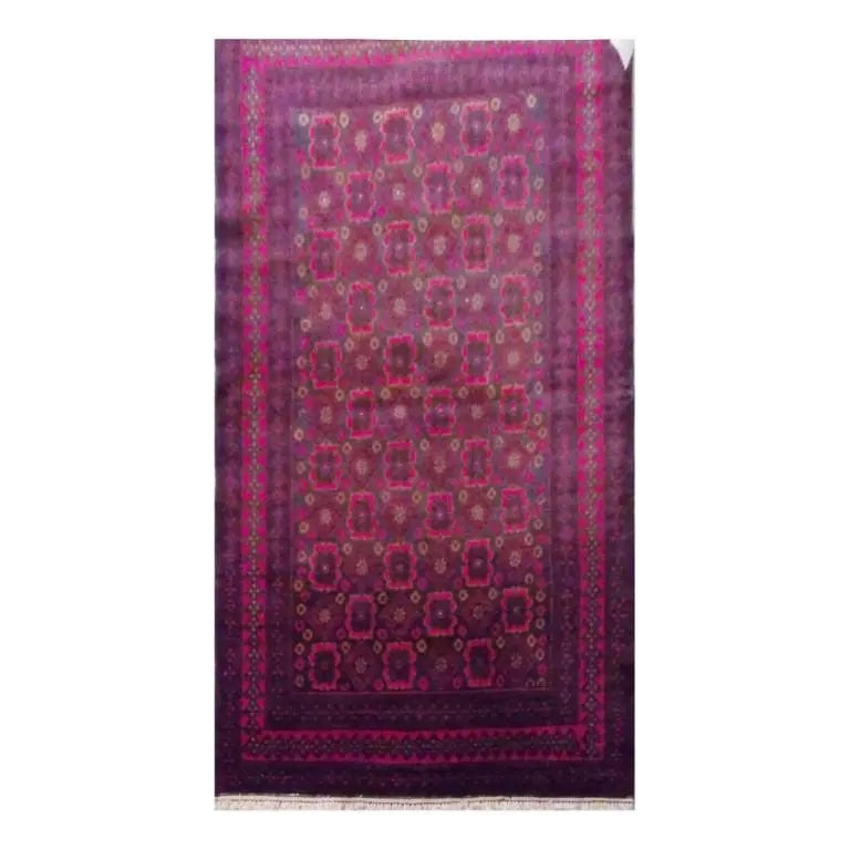 One Of The Kind Afghani Hand-Knotted Rug 5'0" x 3'0" Afg68: ABC Rugs Kilims Collection Afghani Hand-Knotted Rug Made With Natural Wool & Cotton 5'0'' X 3'0 (Abc0) (Red, Blue, Purple) Hand knotted and meticulously crafted by Afghan artisans, this stunning A