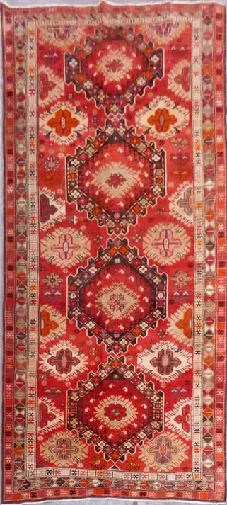 One Of The Kind Afghani Hand-Knotted Rug 9'1" x 4'1" Afg70: ABC Rugs Kilims Collection Afghani Hand-Knotted 100% Natural Wool Rug With Kazak Design 9'1'' X 4'1'' (Abcr3635) (Red, Cream) Hand knotted and meticulously crafted by Afghan artisans, this stunning Af