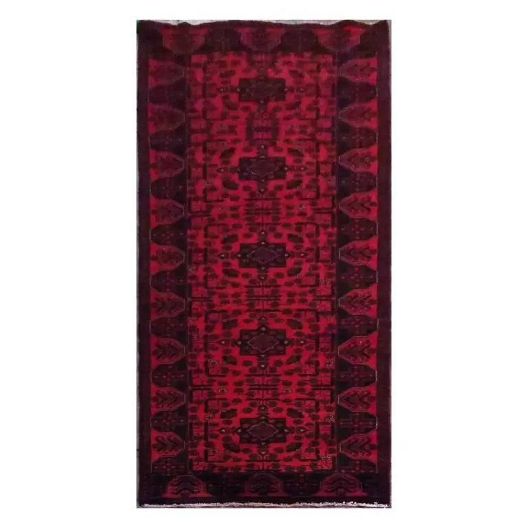 One Of The Kind Afghani Hand-Knotted Rug 9'8" x 2'9" Afg74: ABC Rugs Kilims Collection Afghani Hand-Knotted Rug Made With Natural Wool And Cotton 9'8'' X 2'9'' (Abc21911) (Red, Brown) Hand knotted and meticulously crafted by Afghan artisans, this stunning Afgh