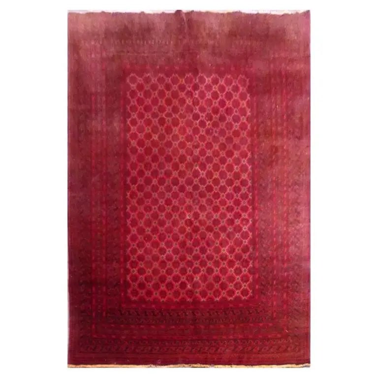 One Of The Kind Afghani Hand-Knotted Rug 8'3" x 11'6" Afg79: ABC Rugs Kilims Collection Afghani Hand-Knotted Rug Made With Natural Wool And Cotton 8'3'' X 11'6'' (Abc20071) (Red) Hand knotted and meticulously crafted by Afghan artisans, this stunning Afghani Ru