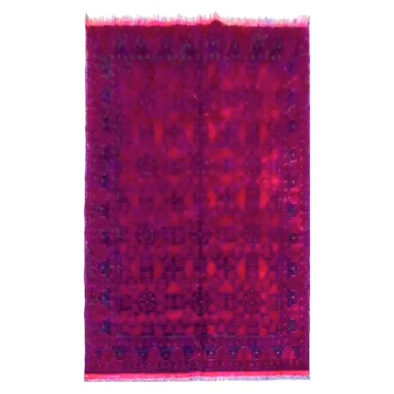 One Of The Kind Afghani Hand-Knotted Rug 78" x 56" Afg80: ABC Rugs Kilims Collection Afghani Hand-Knotted Rug Made With Natural Wool And Cotton 78 X 56 (Abc2005) (Red, Black) Hand knotted and meticulously crafted by Afghan artisans, this stunning Afghani Rug