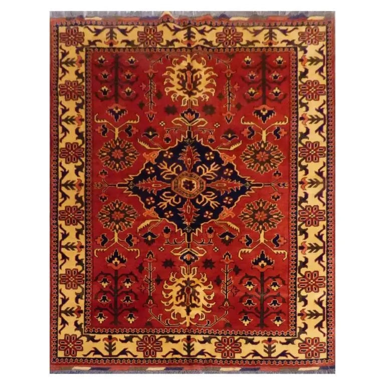 One Of The Kind Afghani Hand-Knotted Rug 7'2" x 5'4" Afg81 (1 of 1)