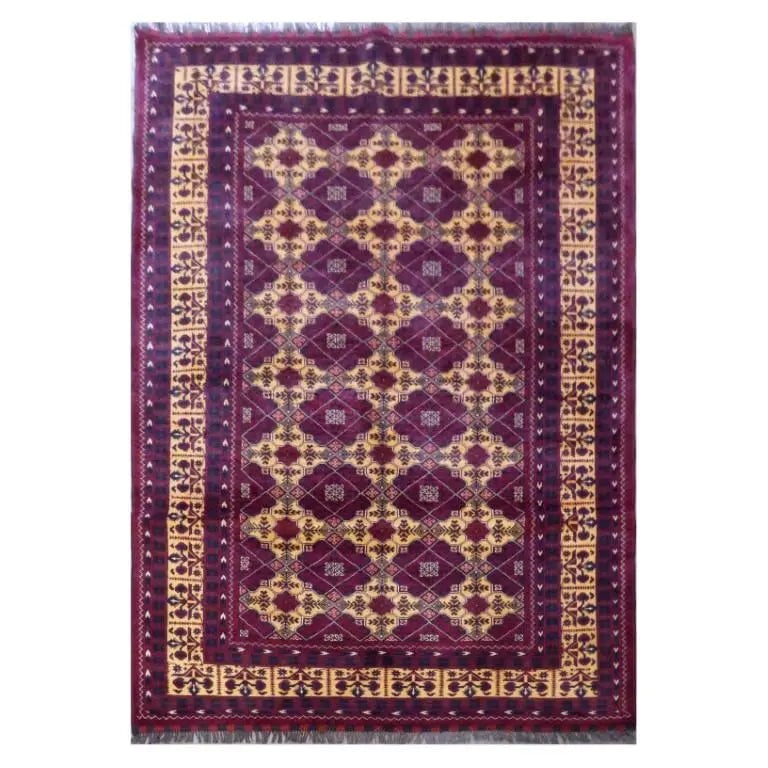 One Of The Kind Afghani Hand-Knotted Rug 7'10" x 5'7" Afg83: ABC Rugs Kilims Collection Afghani Hand-Knotted Rug Made With Natural Wool And Cotton 7'10'' X 5'7'' (Abc7899) (Red, Cream, Blue) Hand knotted and meticulously crafted by Afghan artisans, this stunnin