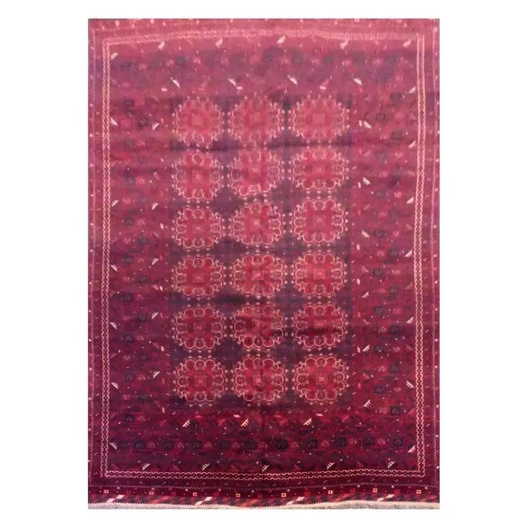 One Of The Kind Afghani Hand-Knotted Rug 6'5" x 10'3" Afg87: ABC Rugs Kilims Collection Afghani Hand-Knotted Rug Made With Natural Wool And Cotton 6'5'' X 10'3'' (Abc1265032) (Red) Hand knotted and meticulously crafted by Afghan artisans, this stunning Afghani 