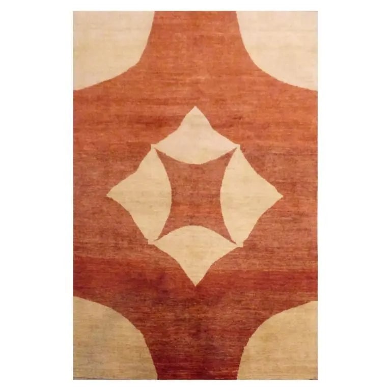 Hand Knotted One Of The Kind Peshawar And Khotan Rug 4'10" x 6'4" Pes_Kho_360: ABC Rugs Kilims Collection Afghani Hand-Knotted Rug Made With Natural Wool And Cotton 4'10'' X 6'4'' (Abc3300) (Red, Cream) Hand knotted and meticulously crafted by Afghan artisans, this stunning Afgh