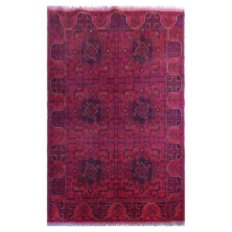 One Of The Kind Afghani Hand-Knotted Rug 4' x 6'8" Afg90 (1 of 1)