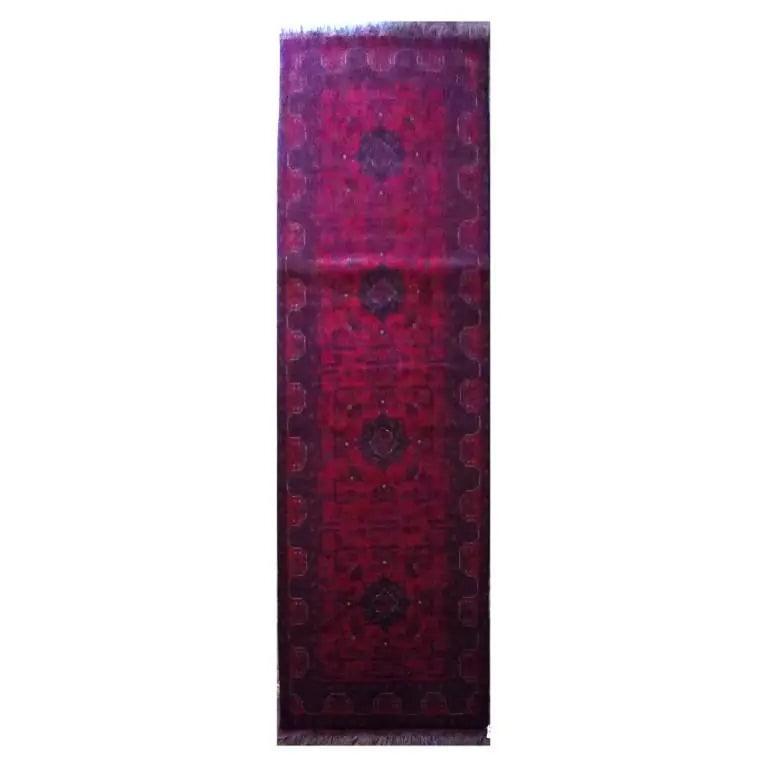 One Of The Kind Afghani Hand-Knotted Rug 2'9" x 9'6" Afg92: ABC Rugs Kilims Collection Afghani Hand-Knotted Rug Made With Natural Wool And Cotton 2'9'' X 9'6'' (Abc20744) (Red, Brown) Hand knotted and meticulously crafted by Afghan artisans, this stunning Afgh