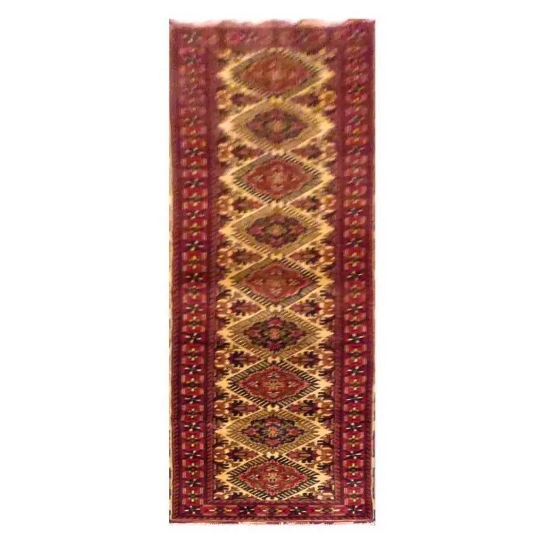 One Of The Kind Afghani Hand-Knotted Rug 2'8" x 9'9" Afg94: ABC Rugs Kilims Collection Afghani Hand-Knotted Rug Made With Natural Wool And Cotton 2'8'' X 9'9'' (Abc20730) (Red, Brown) Hand knotted and meticulously crafted by Afghan artisans, this stunning Afgh