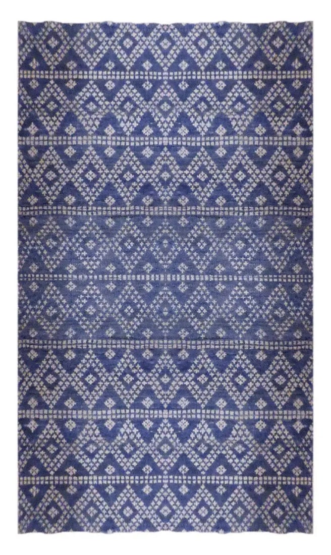 Hand Knotted One Of The Kind Peshawar And Khotan Rug 7' x 5' Pes_Kho_367: ABC Rugs Kilims Collection Afghani Hand-Knotted Rug Made With Natural Wool & Cotton 7' X 5' (Abc0) (Blue) Hand knotted and meticulously crafted by Afghan artisans, this stunning Afghani Rug Hand K