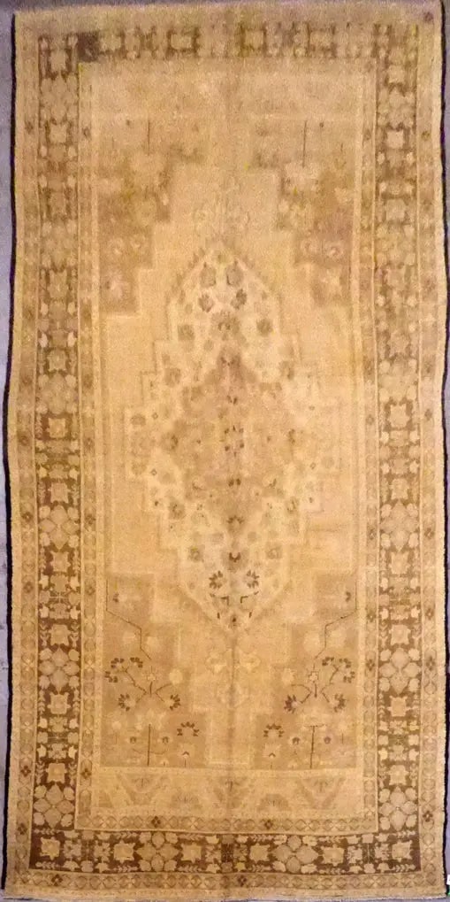 Hand Knotted One Of The Kind Peshawar And Khotan Rug 13' x 6'5" Pes_Kho_369: ABC Rugs Kilims Collection Oushak Semi Antique Hand Knotted Traditional Floral, Natural Vegetable Dyes, Wool, 13'X6'5, (Abcr166912) (G16166) (Camel, Brown) Hand knotted and meticulously crafted by Afg