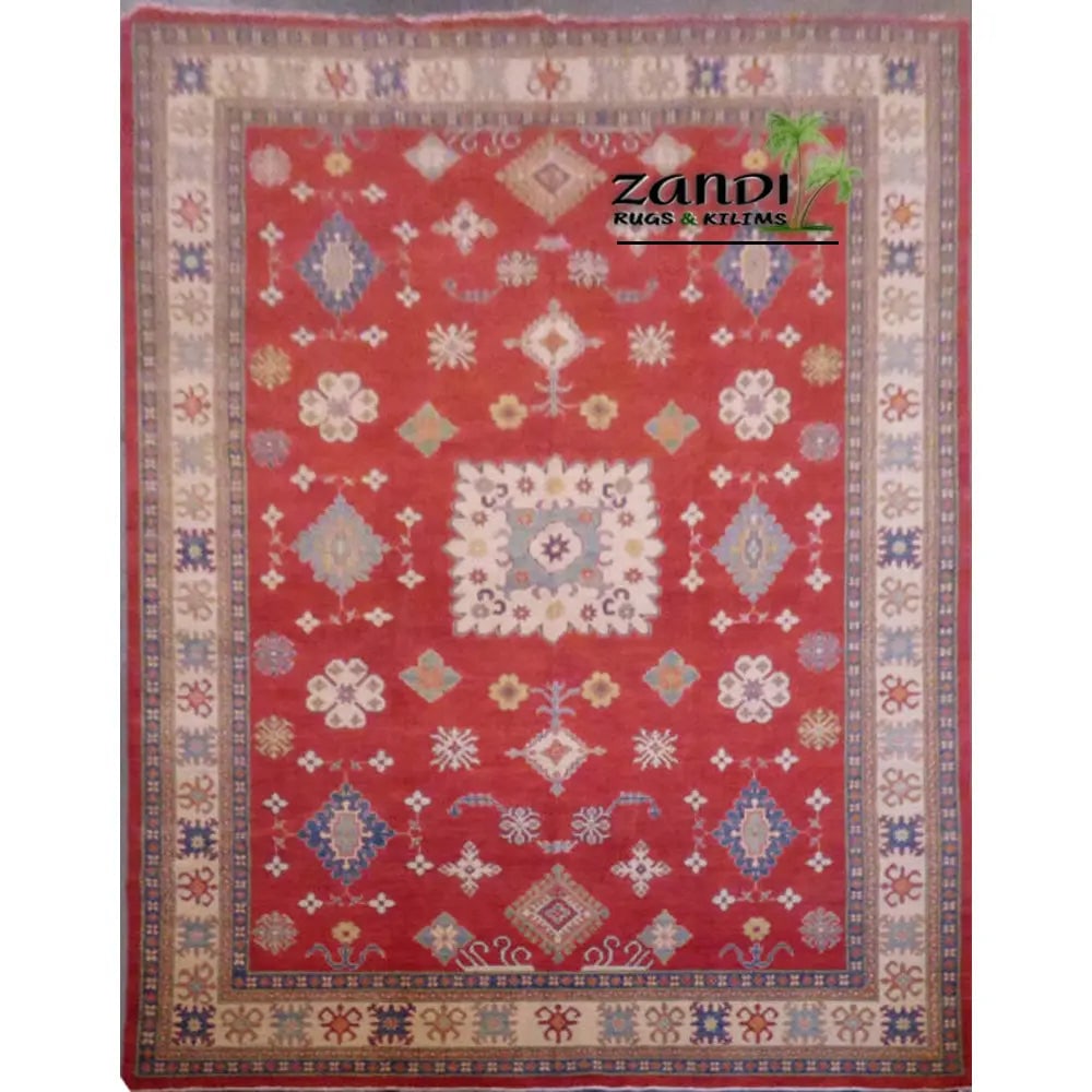 Hand Knotted One Of The Kind Peshawar And Khotan Rug 14' x 10' Pes_Kho_370: ABC Rugs Kilims Collection Badakhan Antique Hand Knotted Afghani Rug, Wool & Cotton , Size 14' X 10', (Abcr17997) (Green : 17997) (Red, Cream, Blue) Hand knotted and meticulously crafted by Afghan