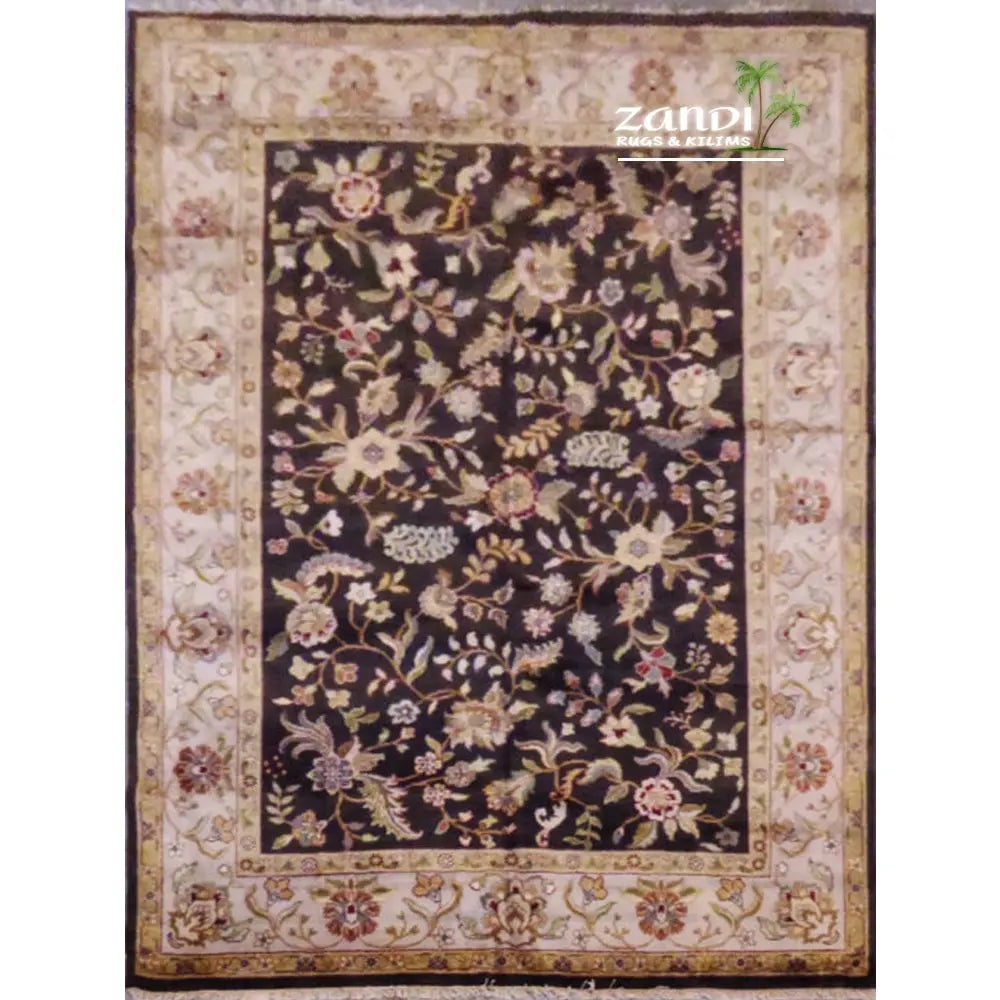 One Of The Kind Indian Hand-Knotted Rug 9'X12': ABC Rugs Kilims Collection Agra New Hand Knotted Indian Traditional Rug, Wool & Cotton, Color Rust, Size 9'X12', (Abcr00859) (G17984) (Brown, Black) Hand knotted and meticulously crafted by Indian