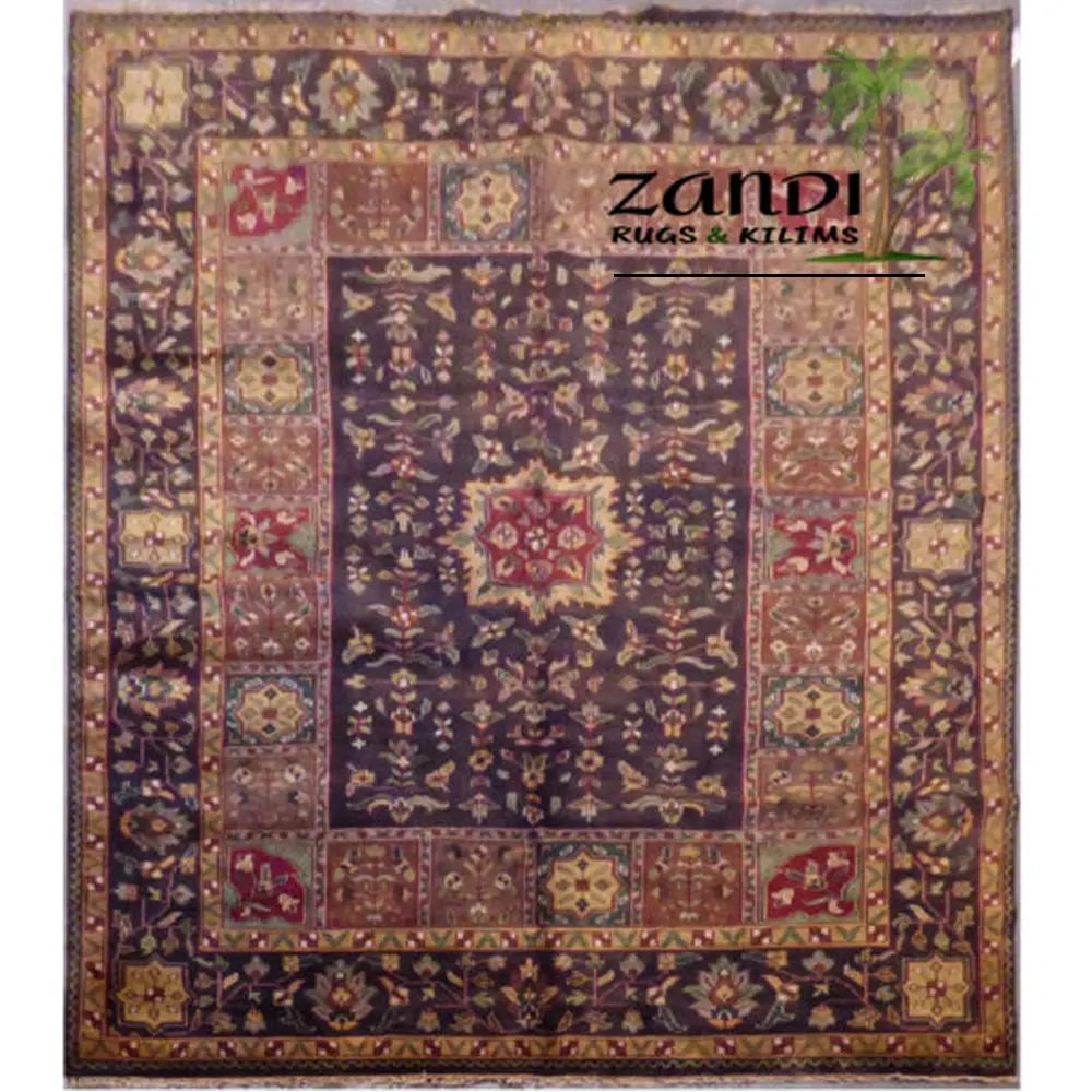 One Of The Kind Indian Hand-Knotted Rug 8'6"X11'6": ABC Rugs Kilims Collection Agra New Hand Knotted Indian Traditional Rug, Wool & Cotton, Size 8'6X11'6, (Abcr01118) (G17923) (Brown) Hand knotted and meticulously crafted by Indian artisans, this s