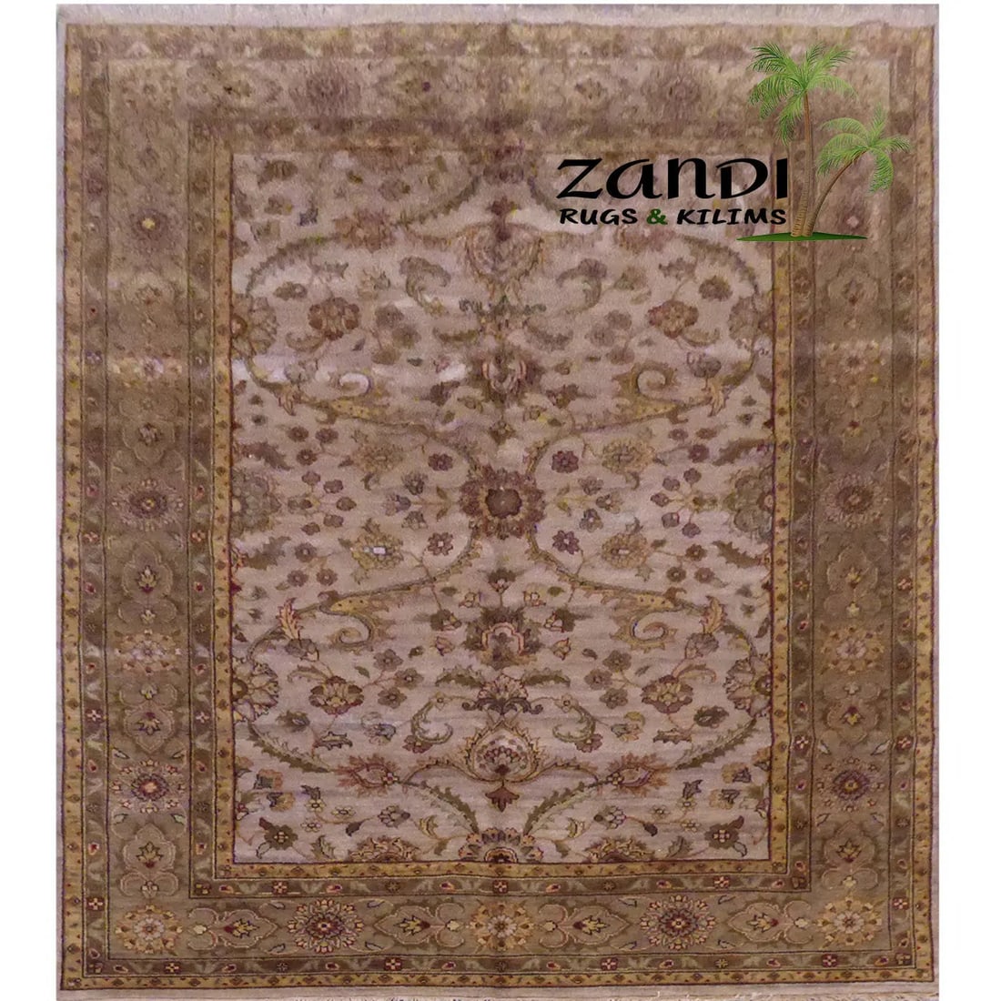 One Of The Kind Indian Hand-Knotted Rug 6' X 9'11": ABC Rugs Kilims Collection Oushak New Hand Knotted Traditional Floral Rugs, Natural Vegetable Dyes, Wool & Cotton, 6' X 9'11, (Abcr01689) (G17989) (Brown, Rose) Hand knotted and meticulously craft