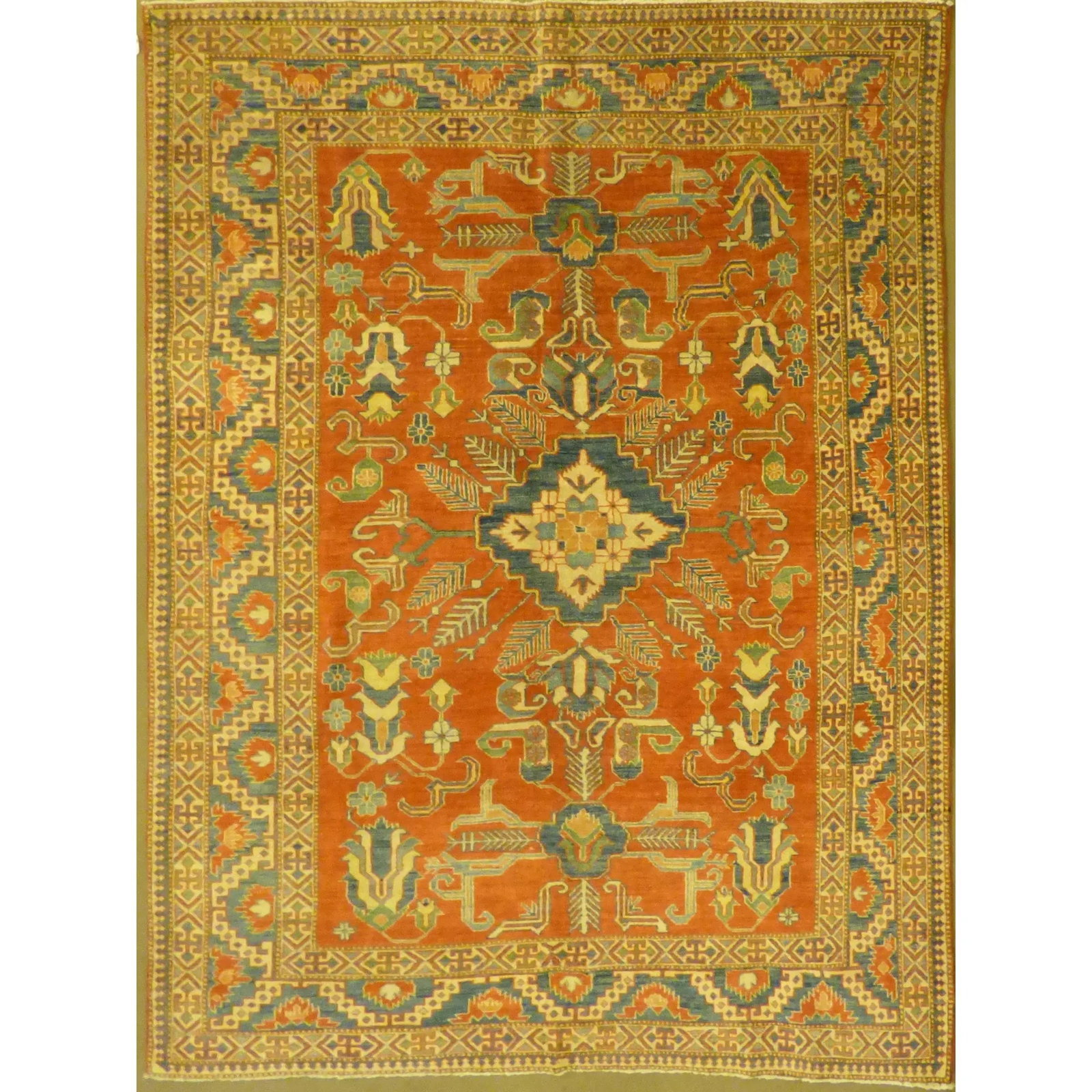 Hand Knotted One Of The Kind Peshawar And Khotan Rug 12'10" x 9'9" Pes_Kho_195 (1 of 1)