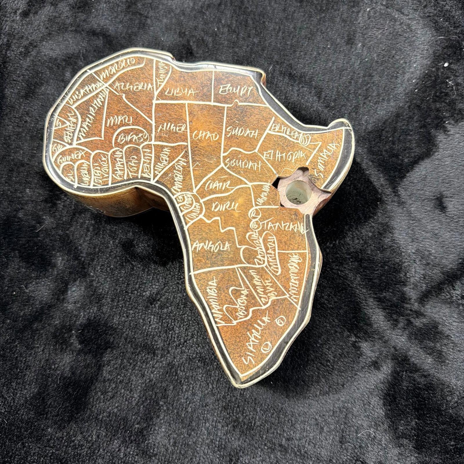 Embossed Copper Plaque Size 10" x 8", HD15: Hand-hammered copper relief depicting a village scene.