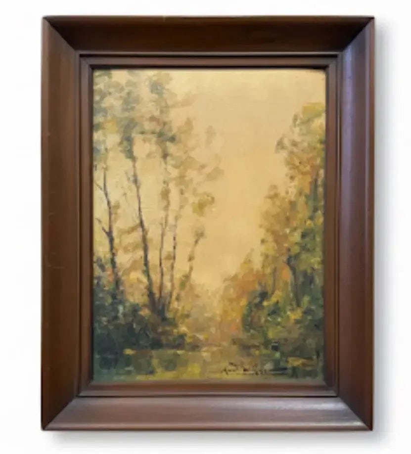 Oil painting of a sun-dappled with ana frame Approx. 16" x 20", HD97: Oil painting of a sun-dappled with ana frame Approx. 16" x 20"