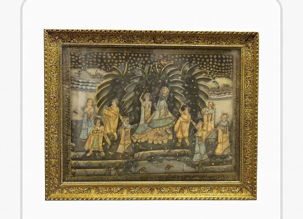 FRAMED ARTWORK Traditional Indian Scene Approx. 40" x 55", HD140: FRAMED ARTWORK Traditional Indian Scene Approx. 40" x 55"
