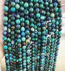 Natural Gemstone Loose Beads Necklace - chrysocolla - NO.205: Natural Gemstone Loose Beads Necklace - chrysocolla - NO.205
