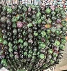 Natural Gemstone Loose Beads Necklace - ruby zoisite - NO.203: Natural Gemstone Loose Beads Necklace - ruby zoisite - NO.203