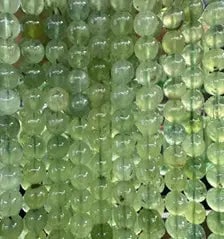 Natural Gemstone Loose Beads Necklace - prehnite A - NO.198: Natural Gemstone Loose Beads Necklace - prehnite A - NO.198