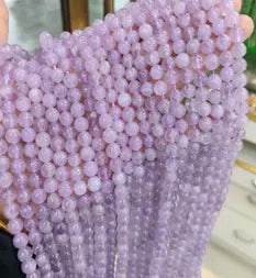 Natural Gemstone Loose Beads Necklace - Lavender purple jade AA - NO.178: Natural Gemstone Loose Beads Necklace - Lavender purple jade AA - NO.178