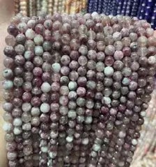 Natural Gemstone Loose Beads Necklace - plum tourmaline A - NO.175: Natural Gemstone Loose Beads Necklace - plum tourmaline A - NO.175
