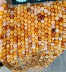 Natural Gemstone Loose Beads Necklace - yellow flower crystal A - NO.168: Natural Gemstone Loose Beads Necklace - yellow flower crystal A - NO.168