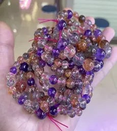 Natural Gemstone Loose Beads Necklace - super seven A - NO.161: Natural Gemstone Loose Beads Necklace - super seven A - NO.161