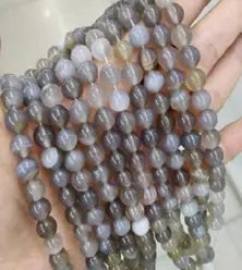 Natural Gemstone Loose Beads Necklace - gary stripe agate - NO.119 (1 of 1)