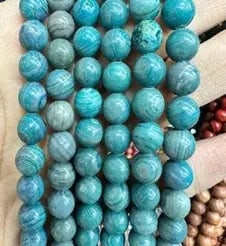 Natural Gemstone Loose Beads Necklace - Blue grain - NO.110: Natural Gemstone Loose Beads Necklace - Blue grain - NO.110