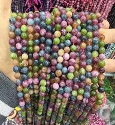 Natural Gemstone Loose Beads Necklace - dyed tourmaline - NO.109: Natural Gemstone Loose Beads Necklace - dyed tourmaline - NO.109