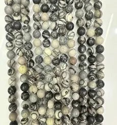 Natural Gemstone Loose Beads Necklace - black network - NO.104: Natural Gemstone Loose Beads Necklace - black network - NO.104