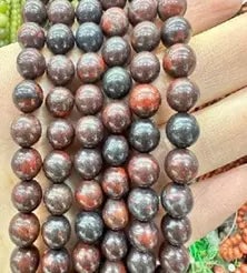 Natural Gemstone Loose Beads Necklace - sesame red - NO.102: Natural Gemstone Loose Beads Necklace - sesame red - NO.102