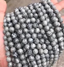 Natural Gemstone Loose Beads Necklace - grey map - NO.101: Natural Gemstone Loose Beads Necklace - grey map - NO.101