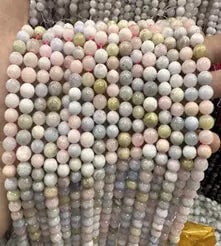 Natural Gemstone Loose Beads Necklace - natural morganite - NO.93: Natural Gemstone Loose Beads Necklace - natural morganite - NO.93