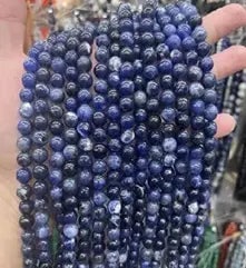 Natural Gemstone Loose Beads Necklace - sodalite - NO.87: Natural Gemstone Loose Beads Necklace - sodalite - NO.87
