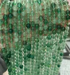 Natural Gemstone Loose Beads Necklace - green fluorite - NO.86: Natural Gemstone Loose Beads Necklace - green fluorite - NO.86