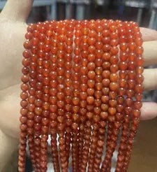 Natural Gemstone Loose Beads Necklace - red carnelian - NO.76: Natural Gemstone Loose Beads Necklace - red carnelian - NO.76