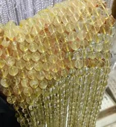 Natural Gemstone Loose Beads Necklace - lemon citrine A - NO.51: Natural Gemstone Loose Beads Necklace - lemon citrine A - NO.51